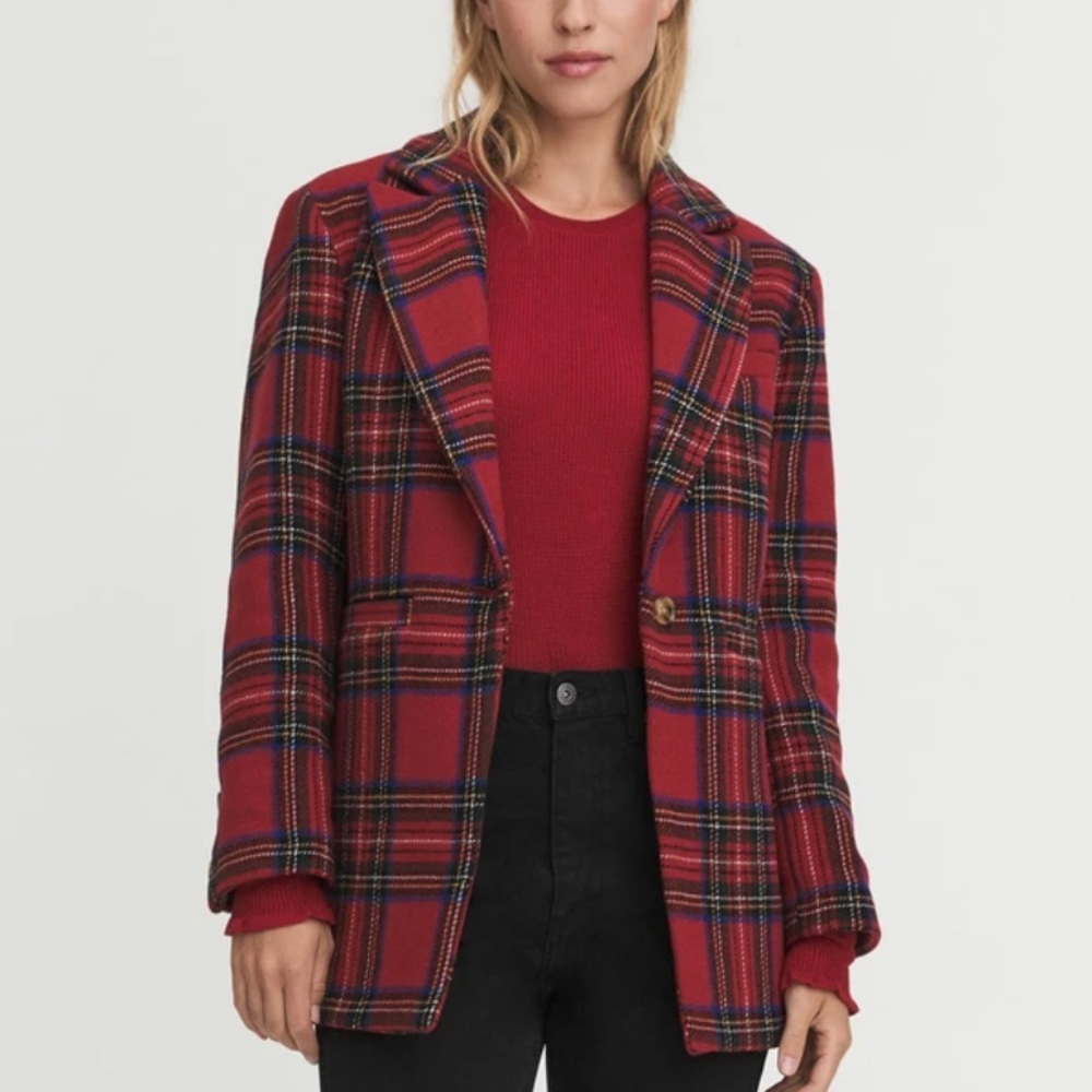 Something Navy plaid blazer